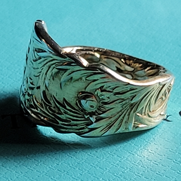 1880 Tiffany & Company Chrysanthemum Spoon Ring in Gold Vermeil #83 - Picture 3 of 8